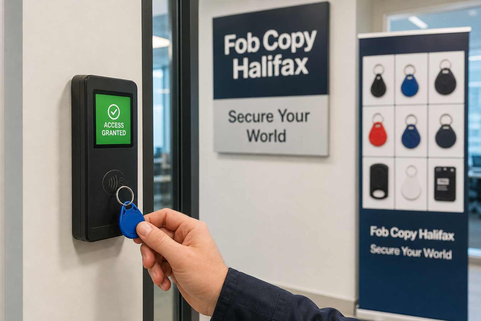 Using a duplicated fob at building entry