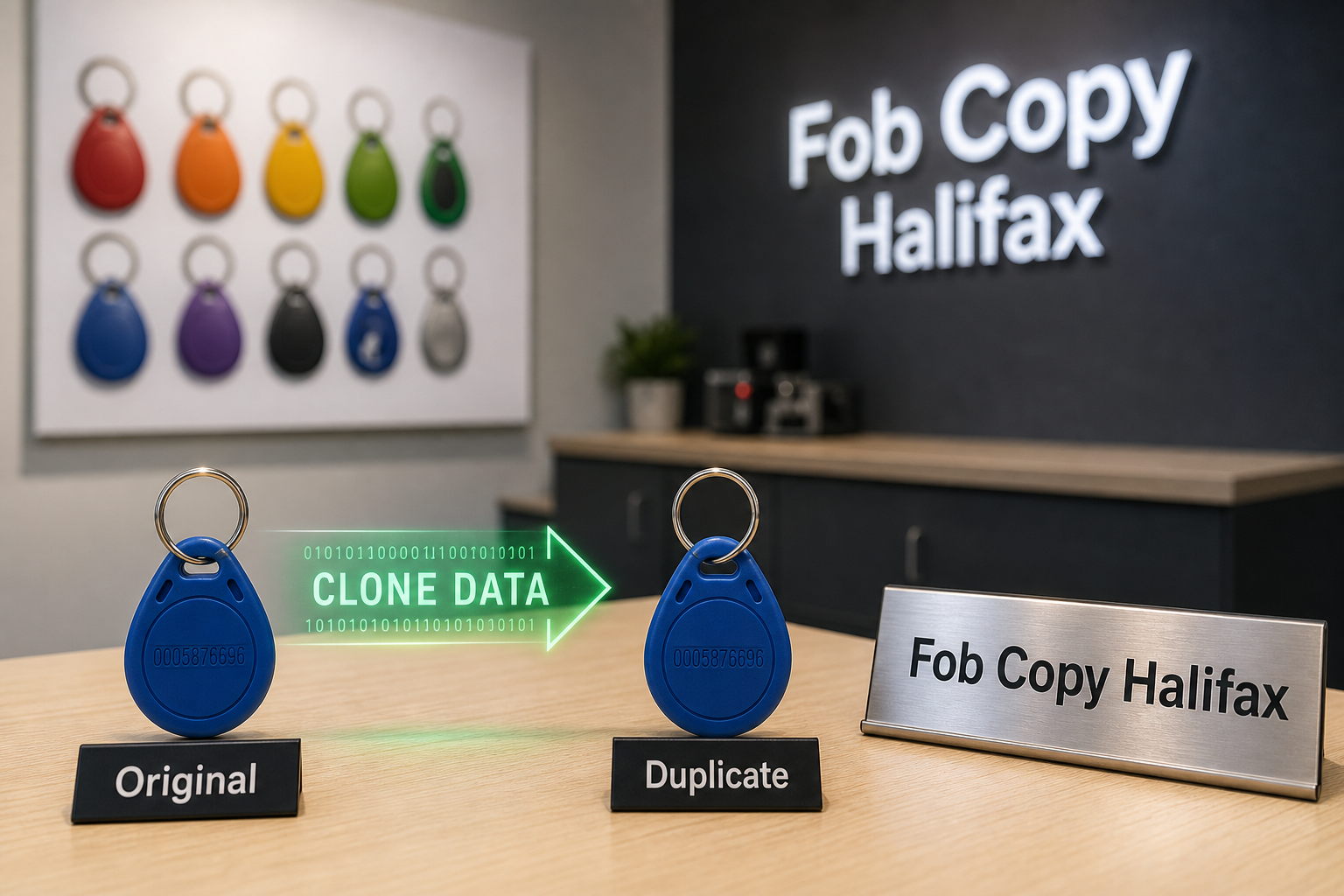 Original and duplicate access fob comparison